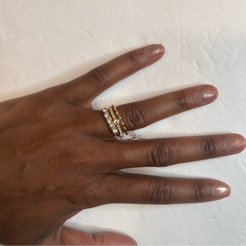 NWT Ettika Golden and Silver Dainty Ring Set 18K Gold